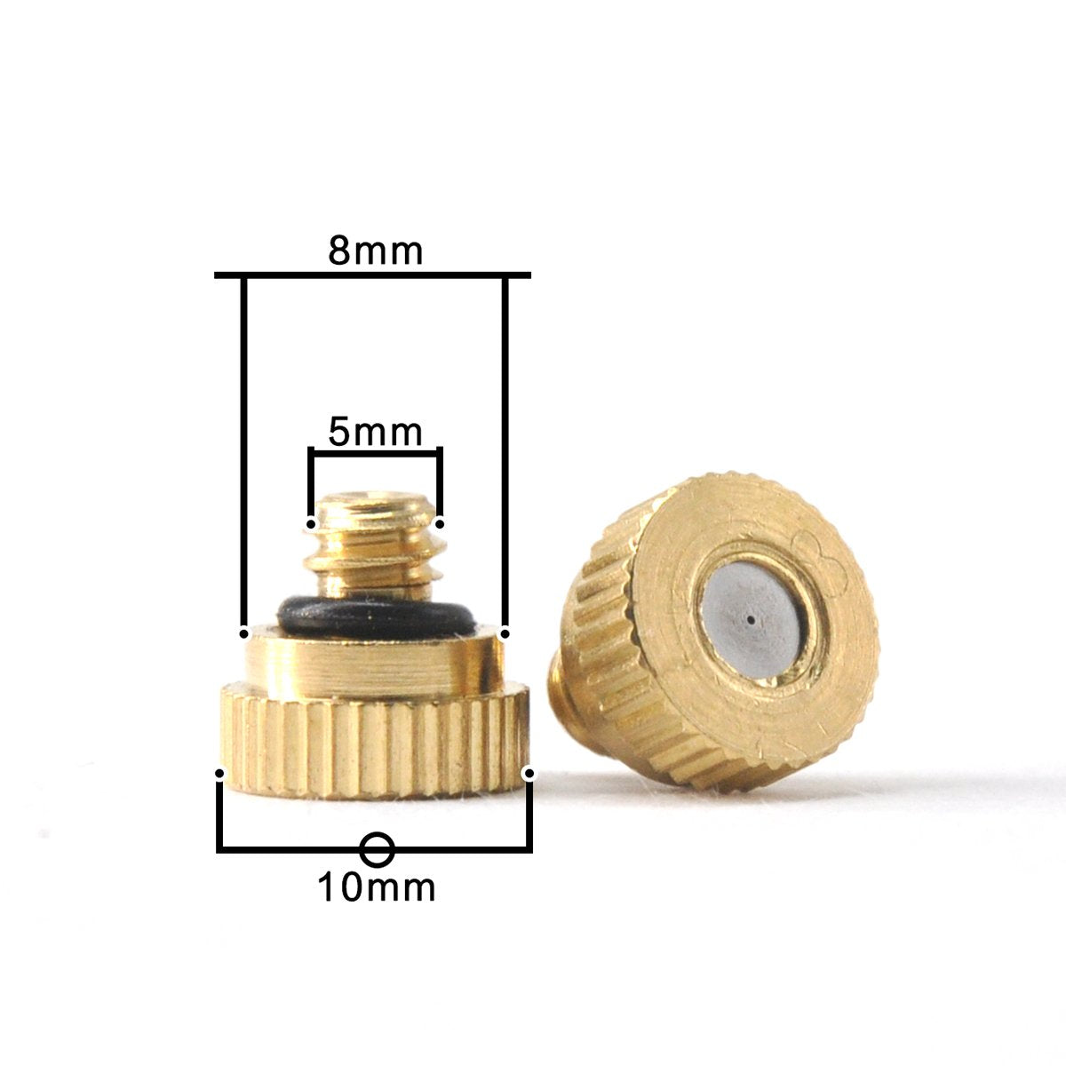 Aootech misting nozzle assembly shows 10/24-UNC threading for easy installation