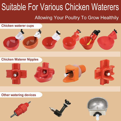 Aopchry white fittings enabling 360-degree drinking access for birds.