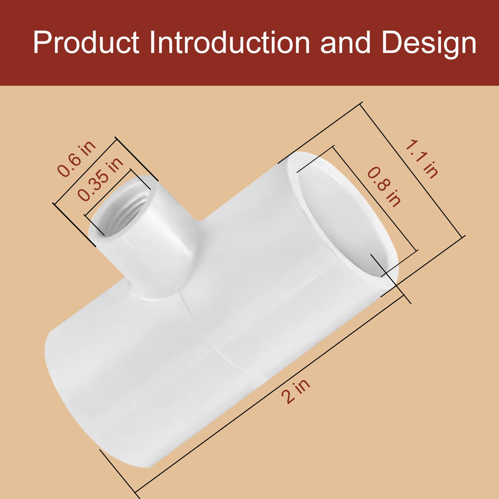 Aopchry ABS tee fittings demonstrating compatibility with cups and nipples.