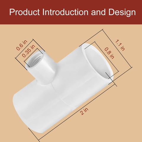 Aopchry ABS tee fittings demonstrating compatibility with cups and nipples.
