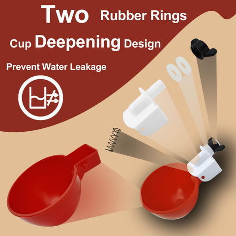 Aopchry deepened waterer cups close-up increases water storage capacity.