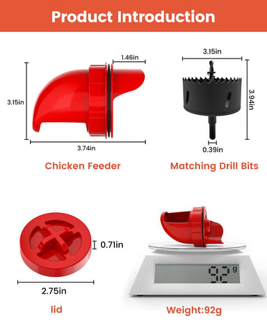 Aopchry versatile poultry feeder suits chickens, ducks, turkeys, and quail.