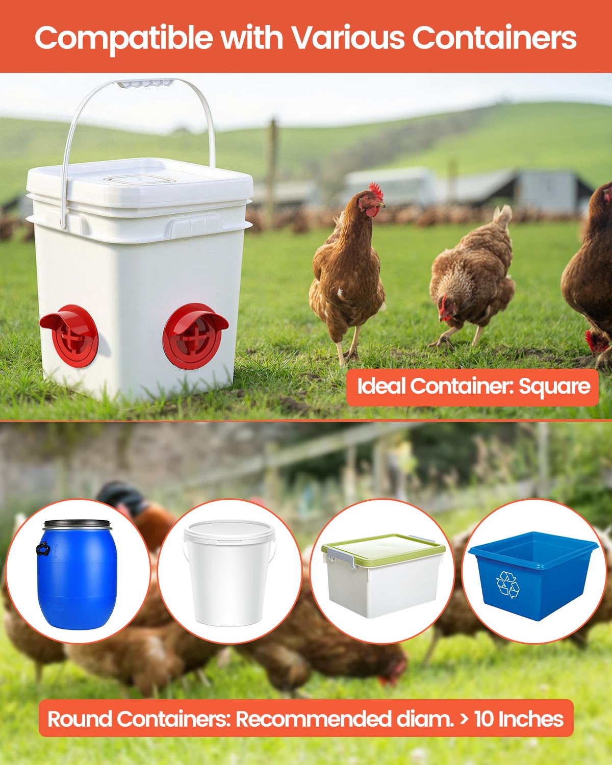 Aopchry safe PP material guarantees safe, durable poultry feeding equipment.