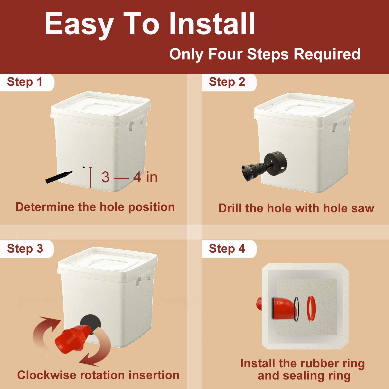 Aopchry two-step installation guide shown for quick setup.