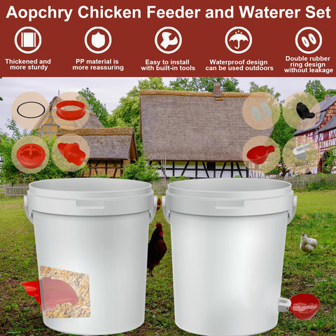 Aopchry waterer cups close-up highlights leak-proof seals for clean water.