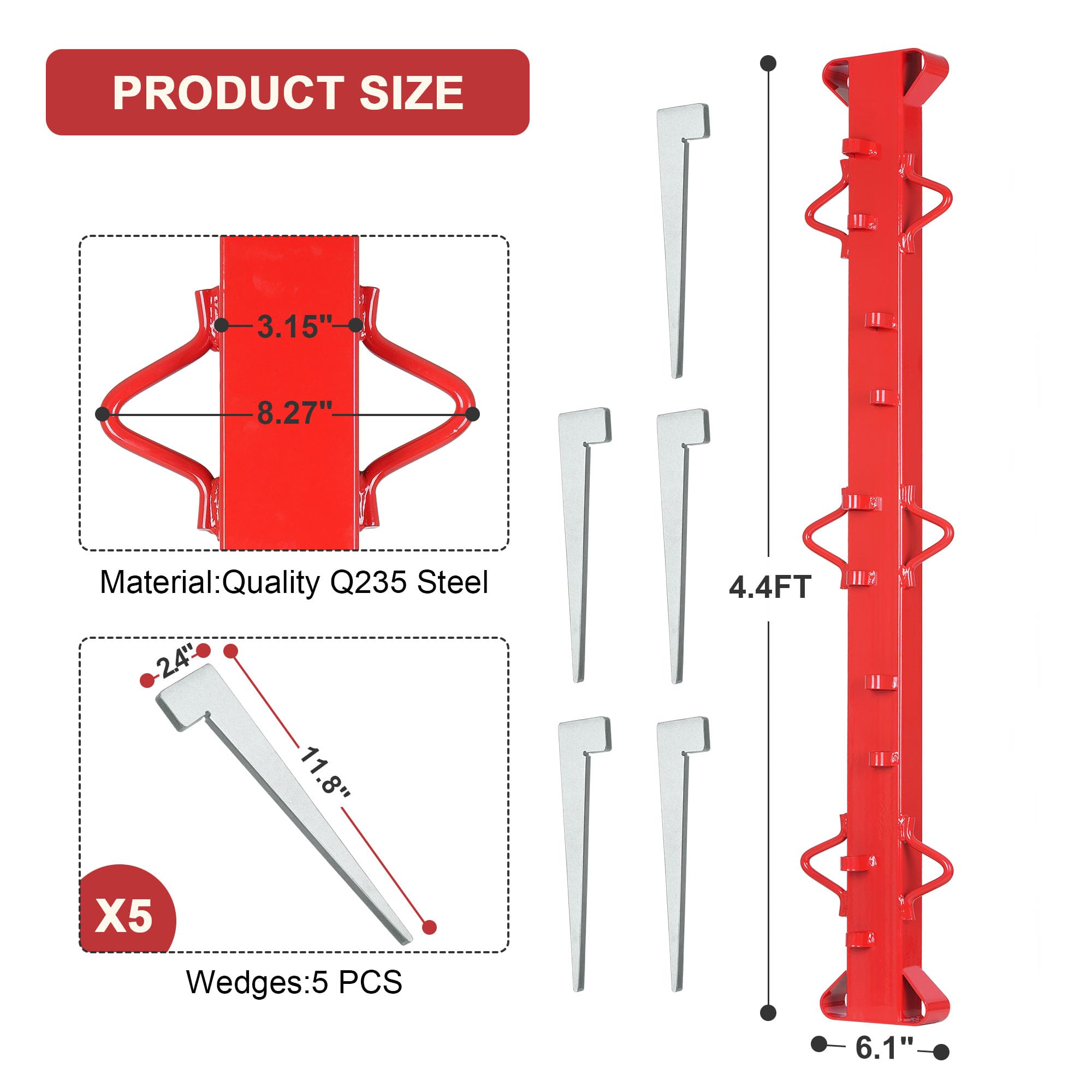 AOPEC 4.4 ft length fence stretcher suited for multiple fence types.