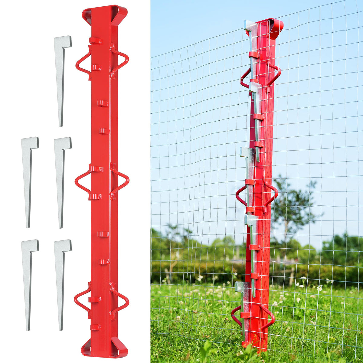 AOPEC 4ft woven wire fence stretcher bar for precise tensioning and secure installation.