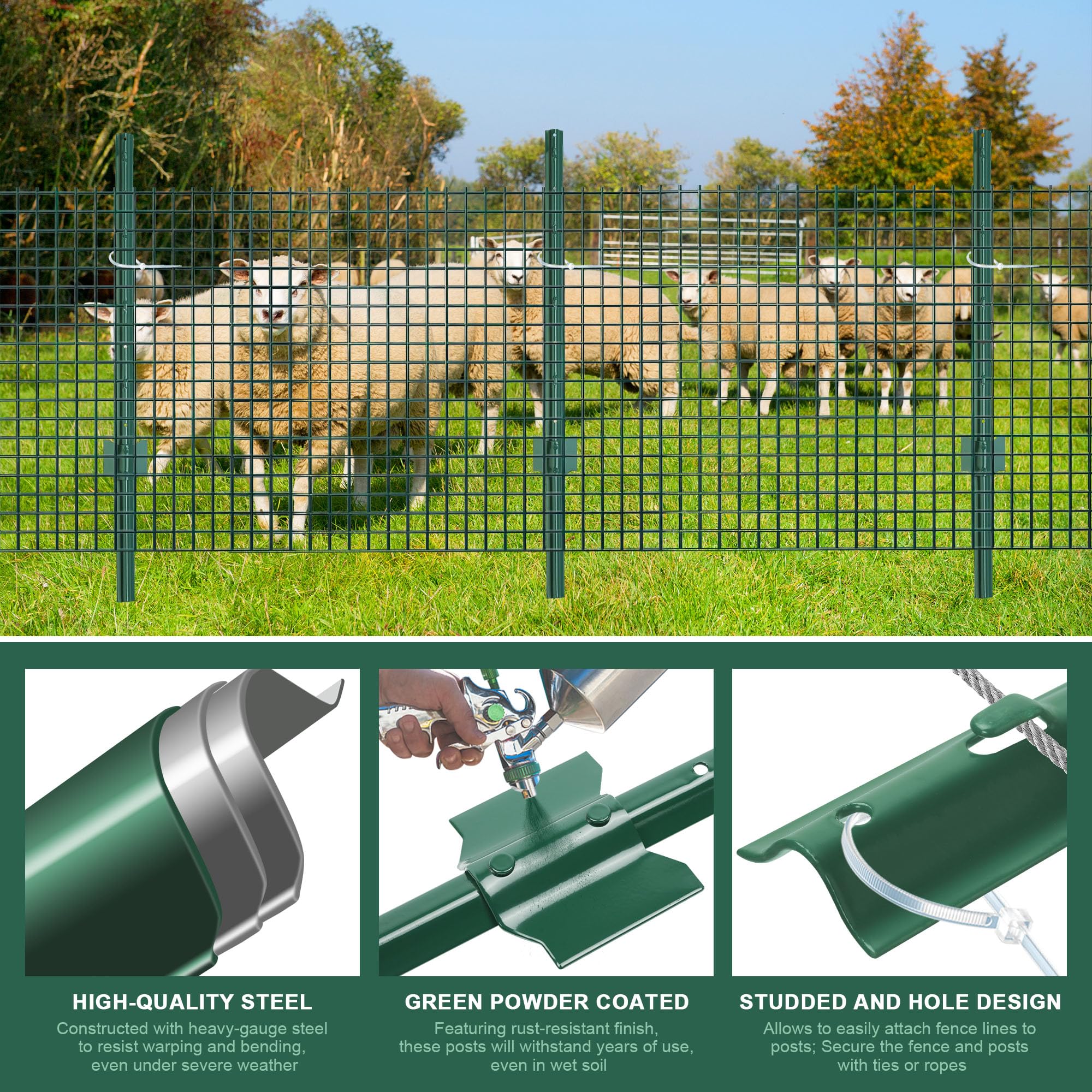 AOPEC adjustable tabs simplify attaching wire or chicken wire.