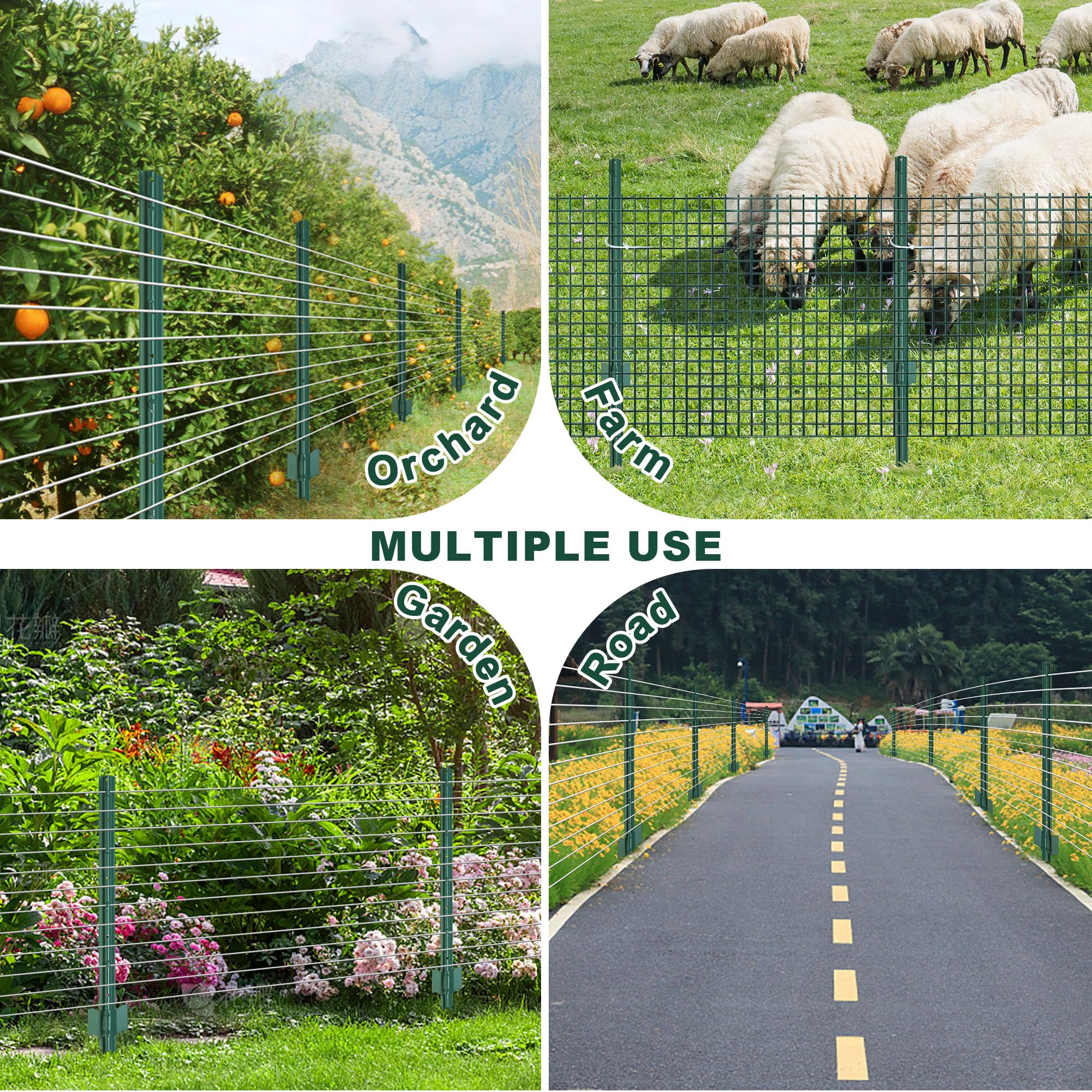 AOPEC fence post ideal for gardens, farms, and livestock enclosures.