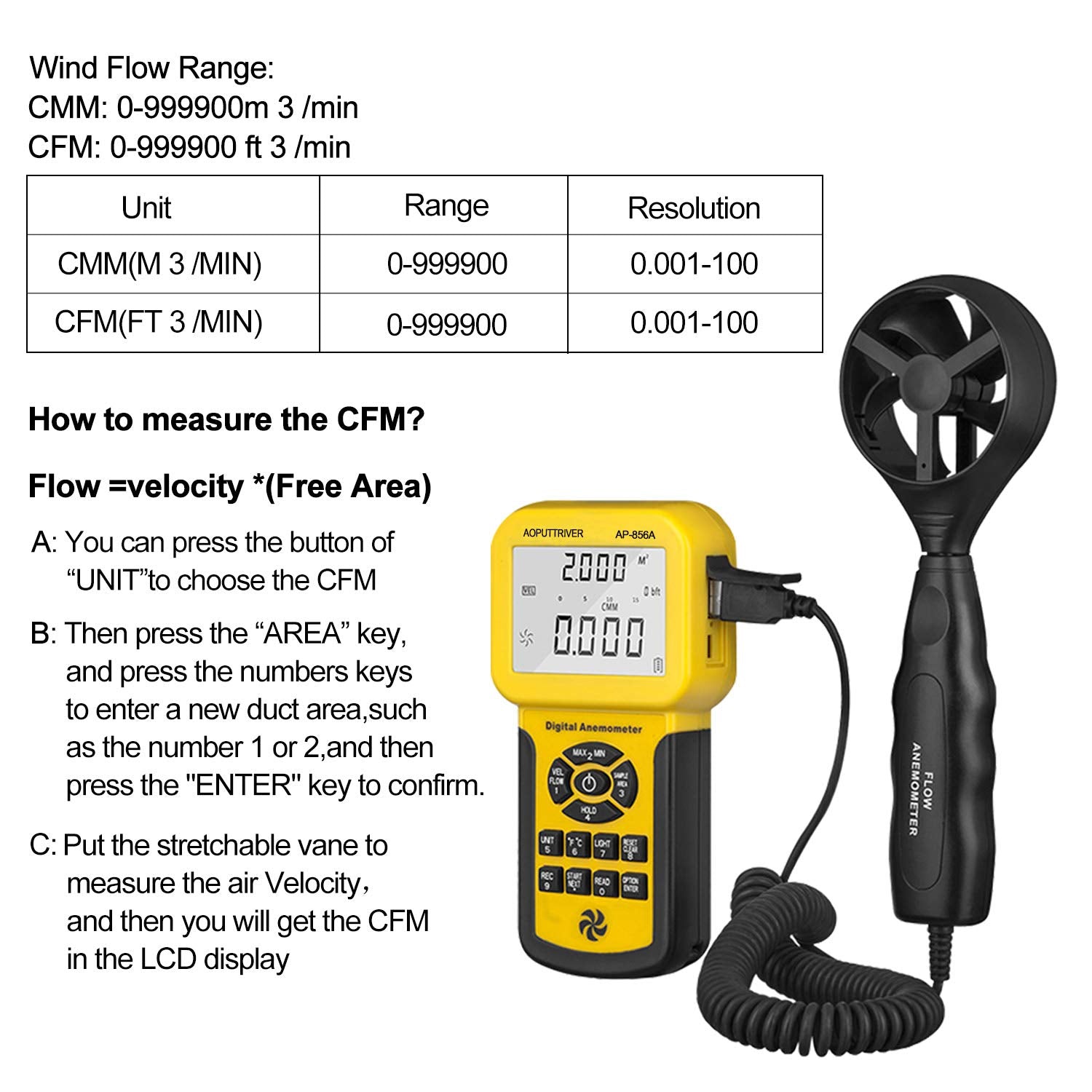 AP-856A adjustable blades for flexible field measurements