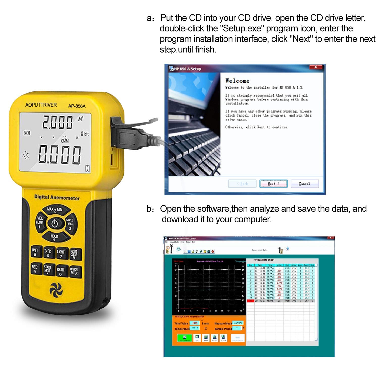 AP-856A includes 9V battery for immediate use