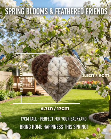 AOREK Bird lovers gift idea: alpaca nest heart enhances outdoor art.