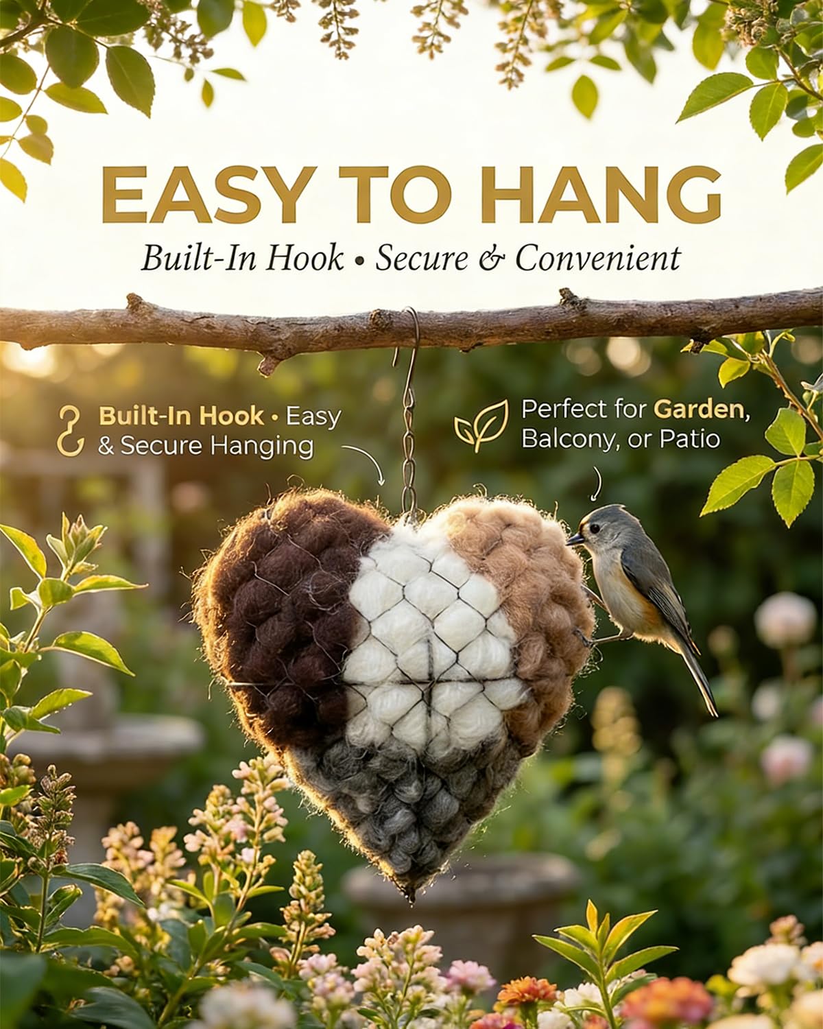 AOREK Nesting Heart size 6.69x6.69x3.54 inches offering ample space.
