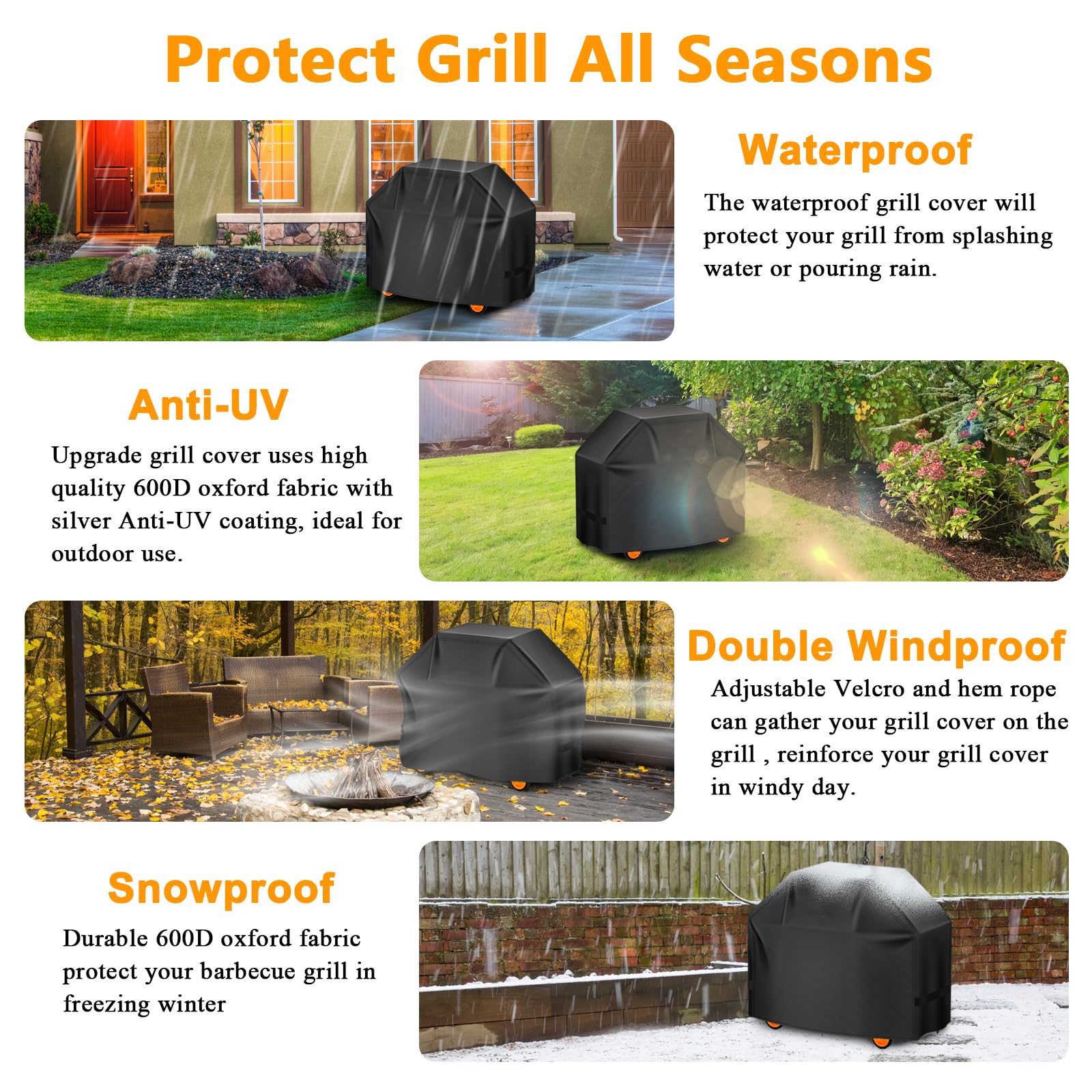 Aoretic grill cover 48-inch year-round protection for outdoor grilling.