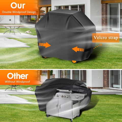Aoretic grill cover adjustable straps keep it secure in wind