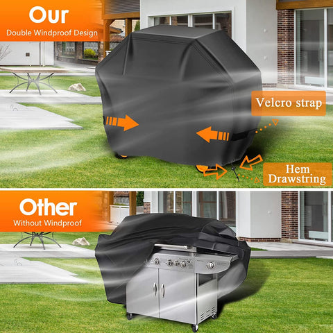 Aoretic grill cover anti-UV finish blocks sun damage.