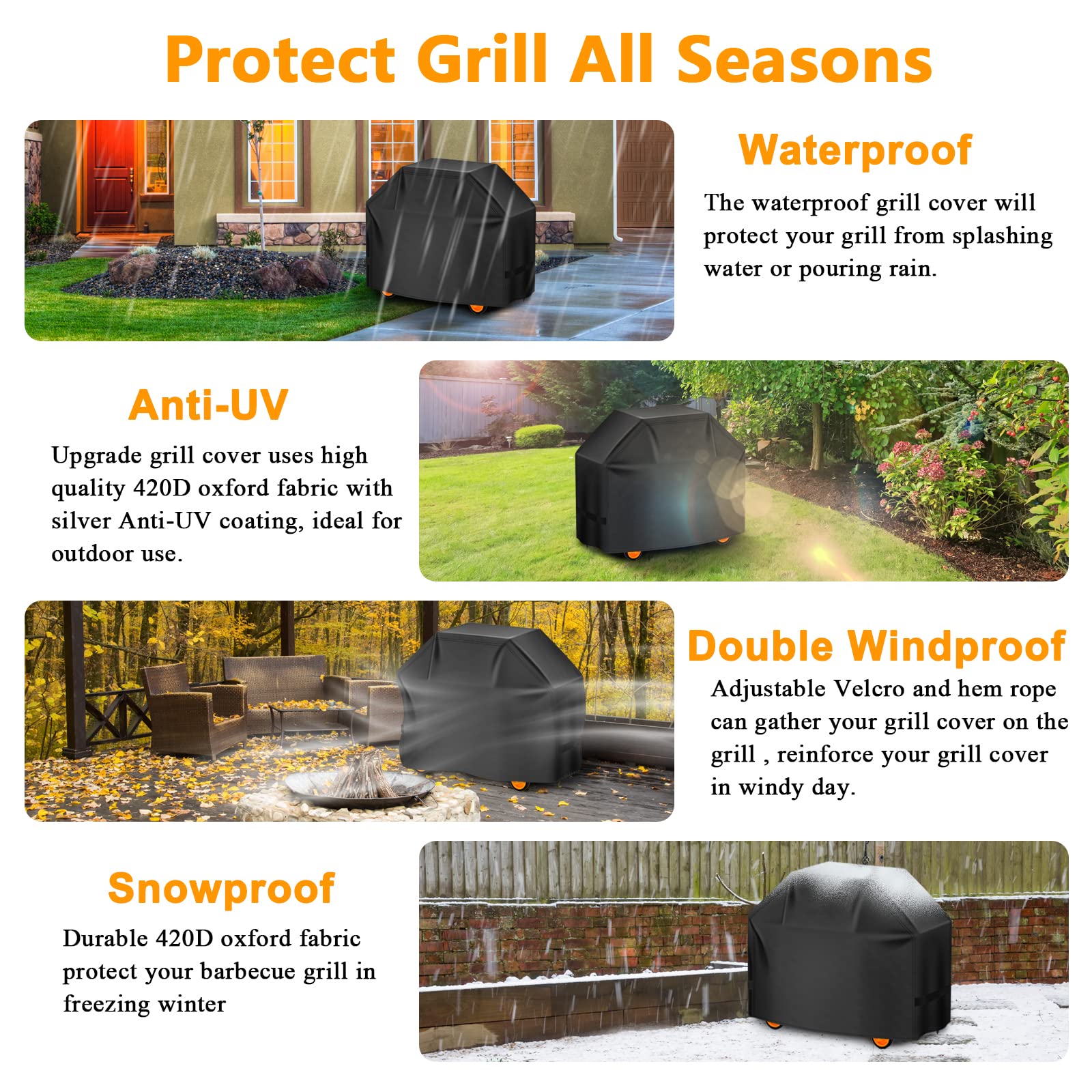 Aoretic 58x24x46-inch cover guards your Weber and Char-Broil grills