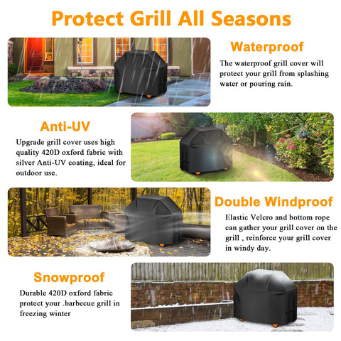 Aoretic durable, tear-resistant grill cover endures windy conditions
