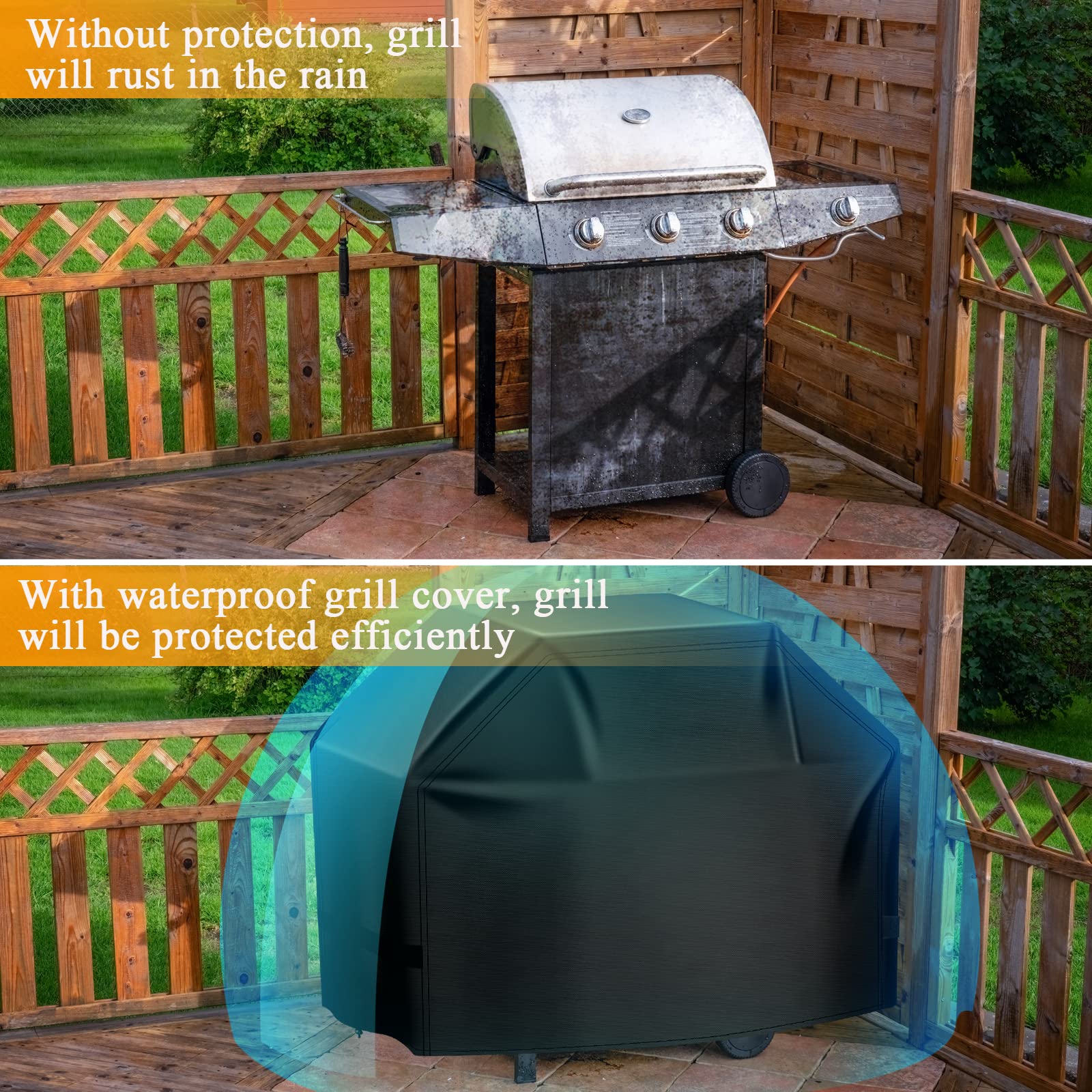 Aoretic grill cover protects against dust, rain, and snow year-round