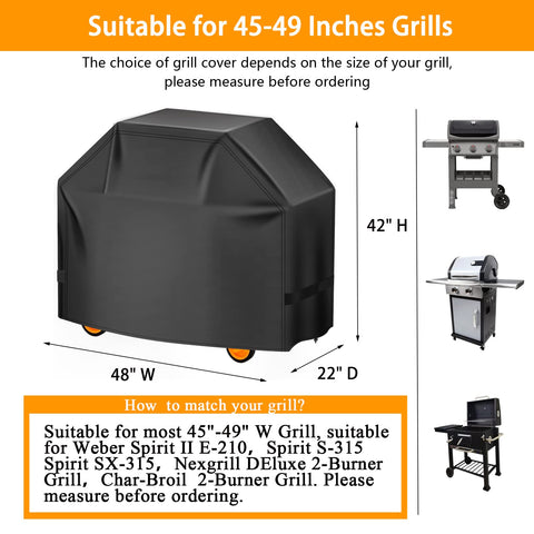 Aoretic grill cover waterproof fabric close-up highlights rain resistance.