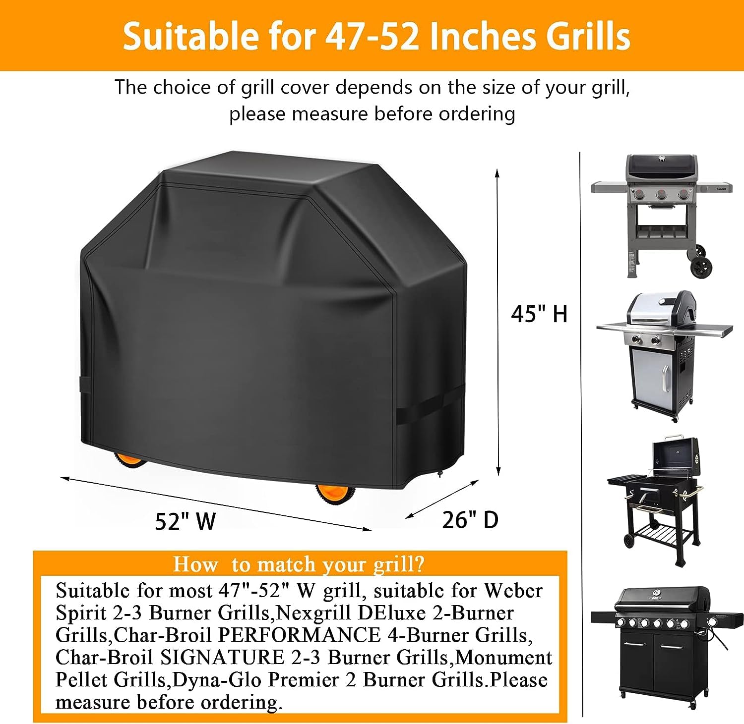 Aoretic grill cover waterproof and UV-resistant for outdoor durability.