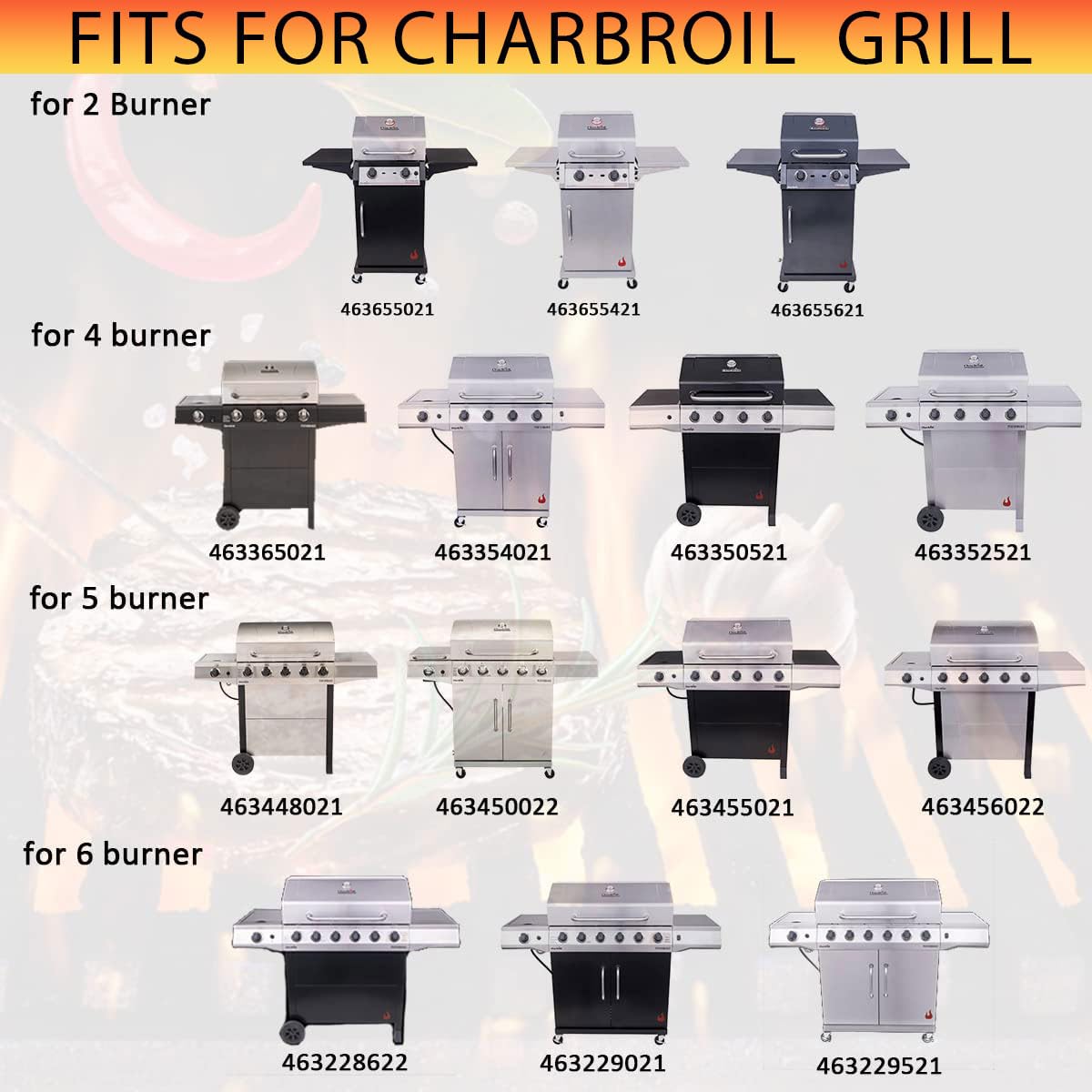 AOREWTGGH CharBroil 4-burner grill burner component for reliable flame output.