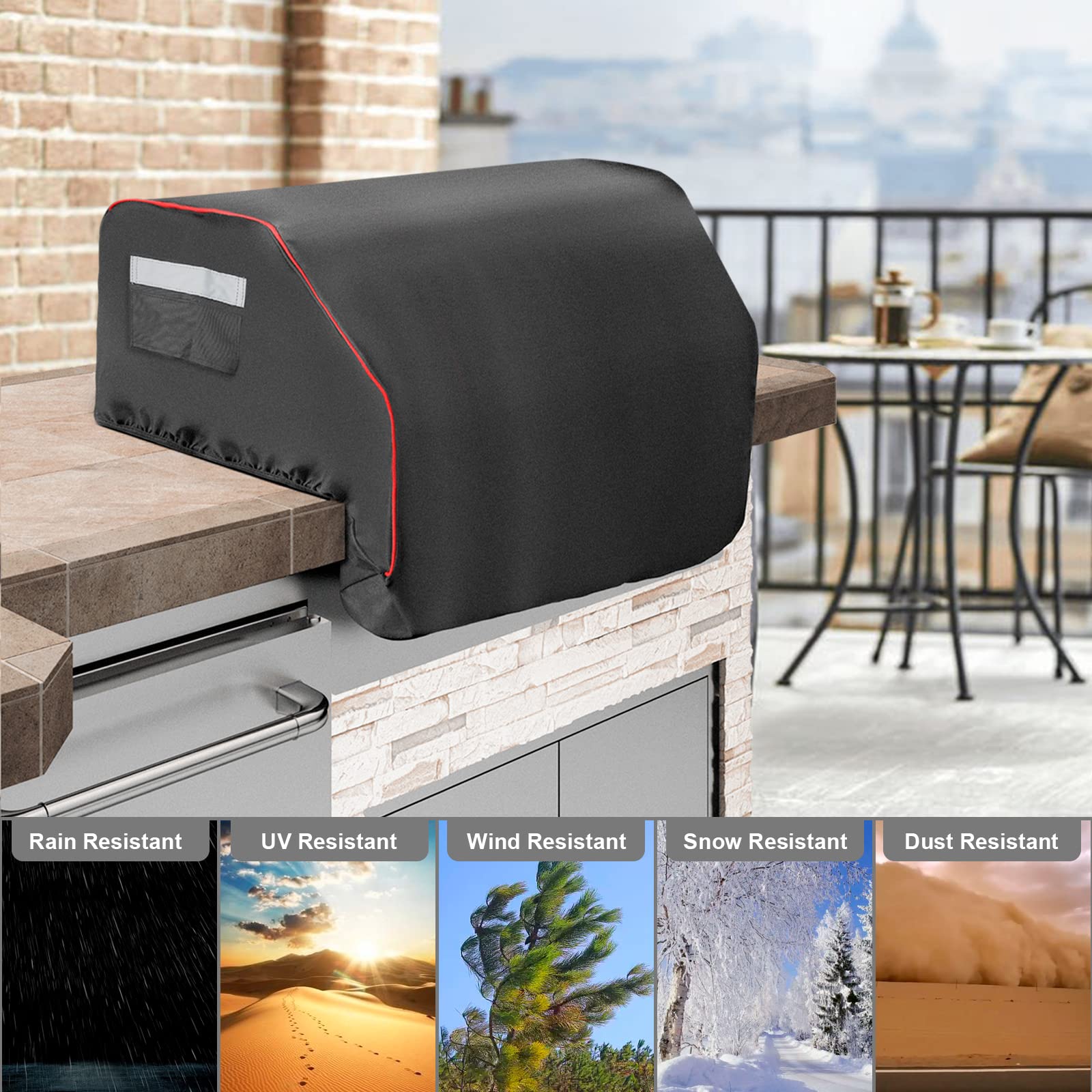 AOREWTGGH easy-clean grill cover is machine washable for quick maintenance
