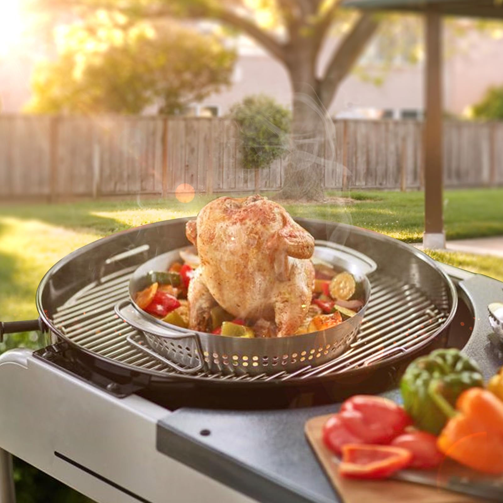 AOREWTGGH grill grate supports burgers, steaks, chicken, and vegetables with versatile cooking.