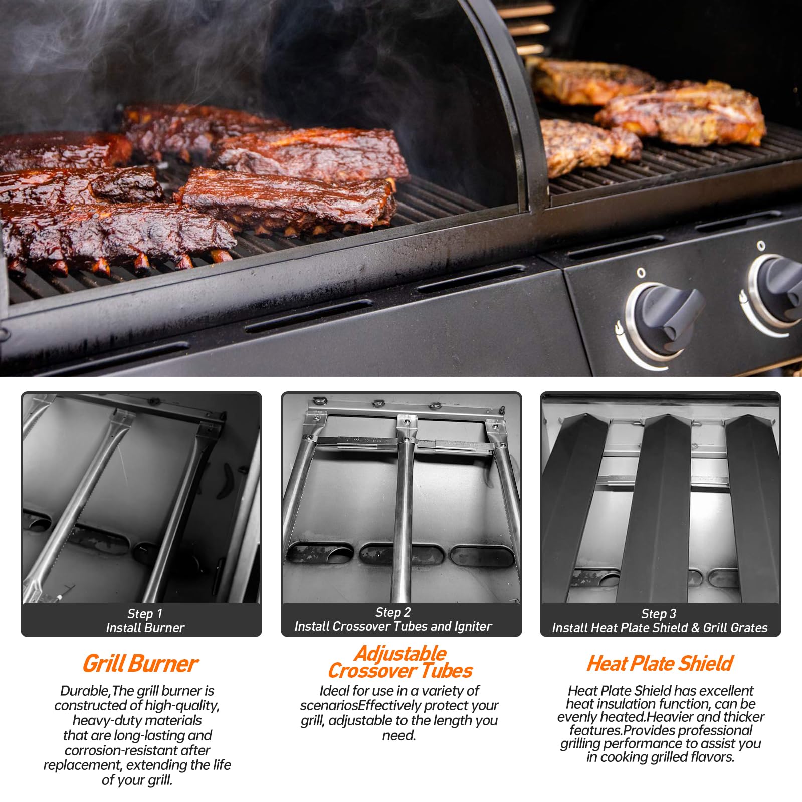 AOREWTGGH heavy-duty parts resist rust for long-term grilling