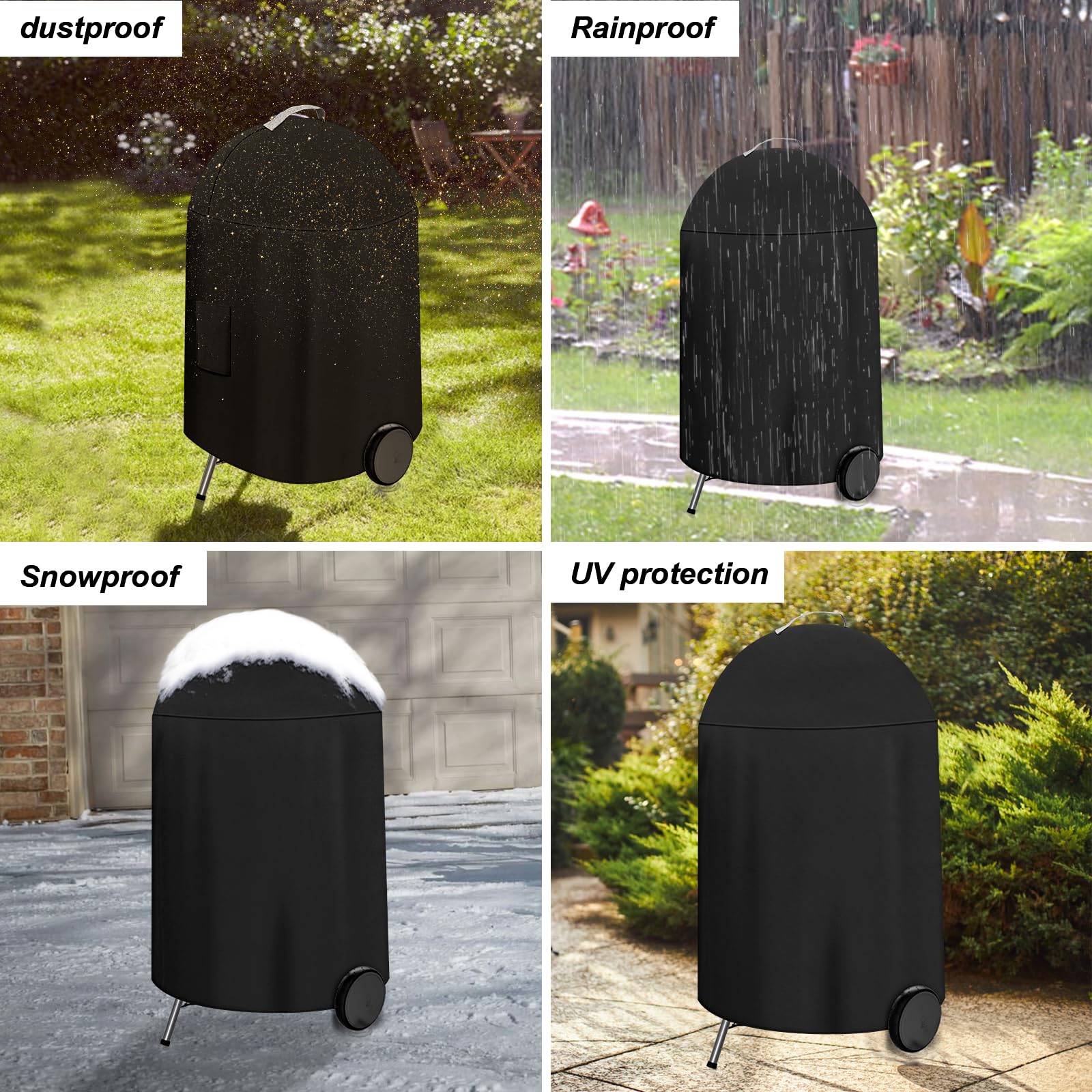 AOREWTGGH waterproof outdoor BBQ cover keeps your grill dry.