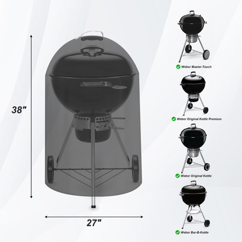 AOREWTGGH cover for Weber round grills shields against the elements.