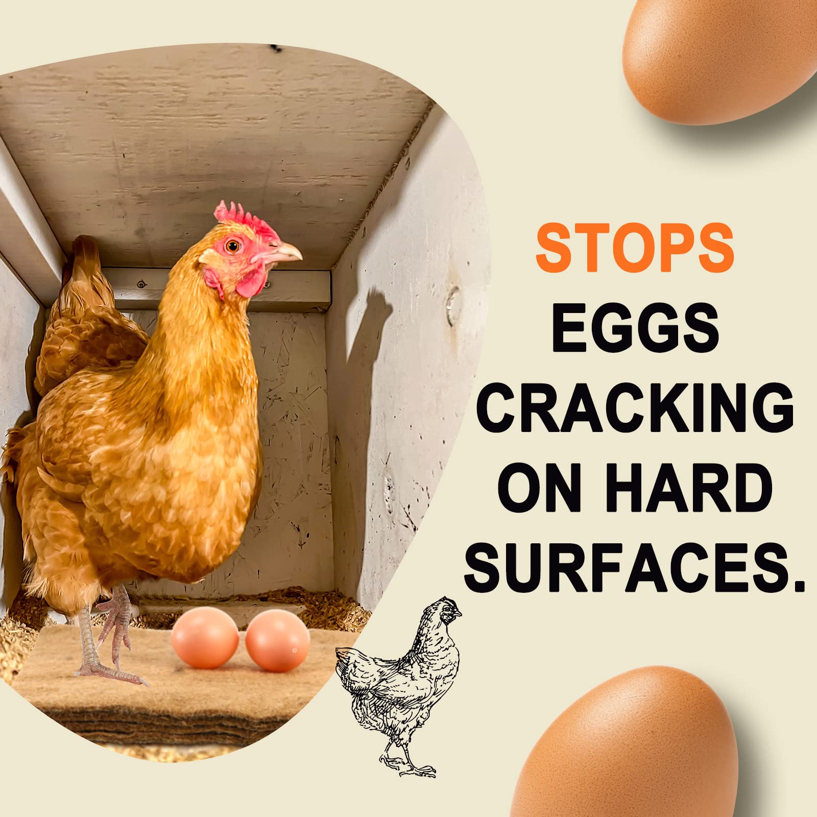 Aoriher hemp nesting pad closeup texture shows soft, absorbent surface for hens.