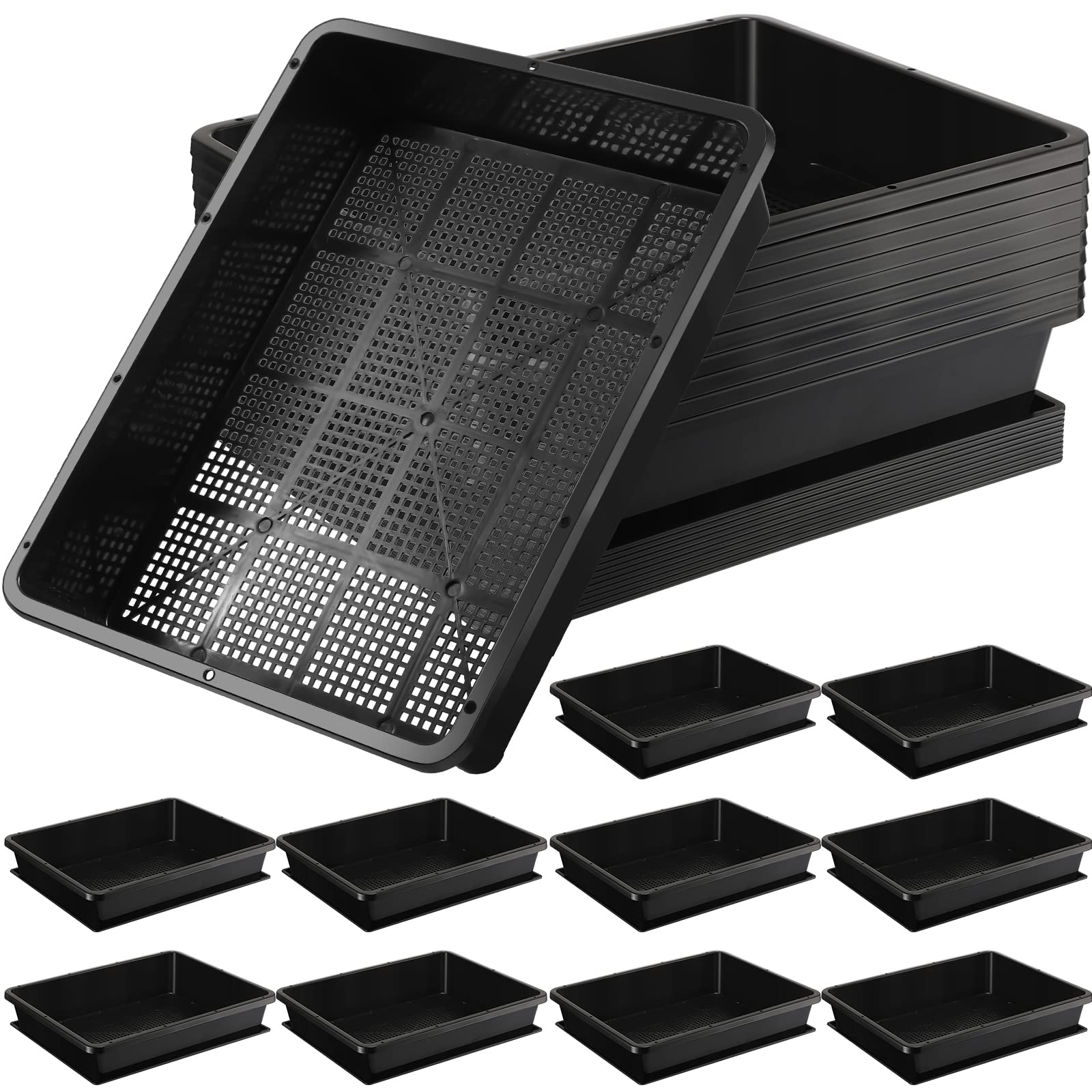 Aoriher mesh-bottom seed trays 15x12 inch promote airflow and healthy roots.