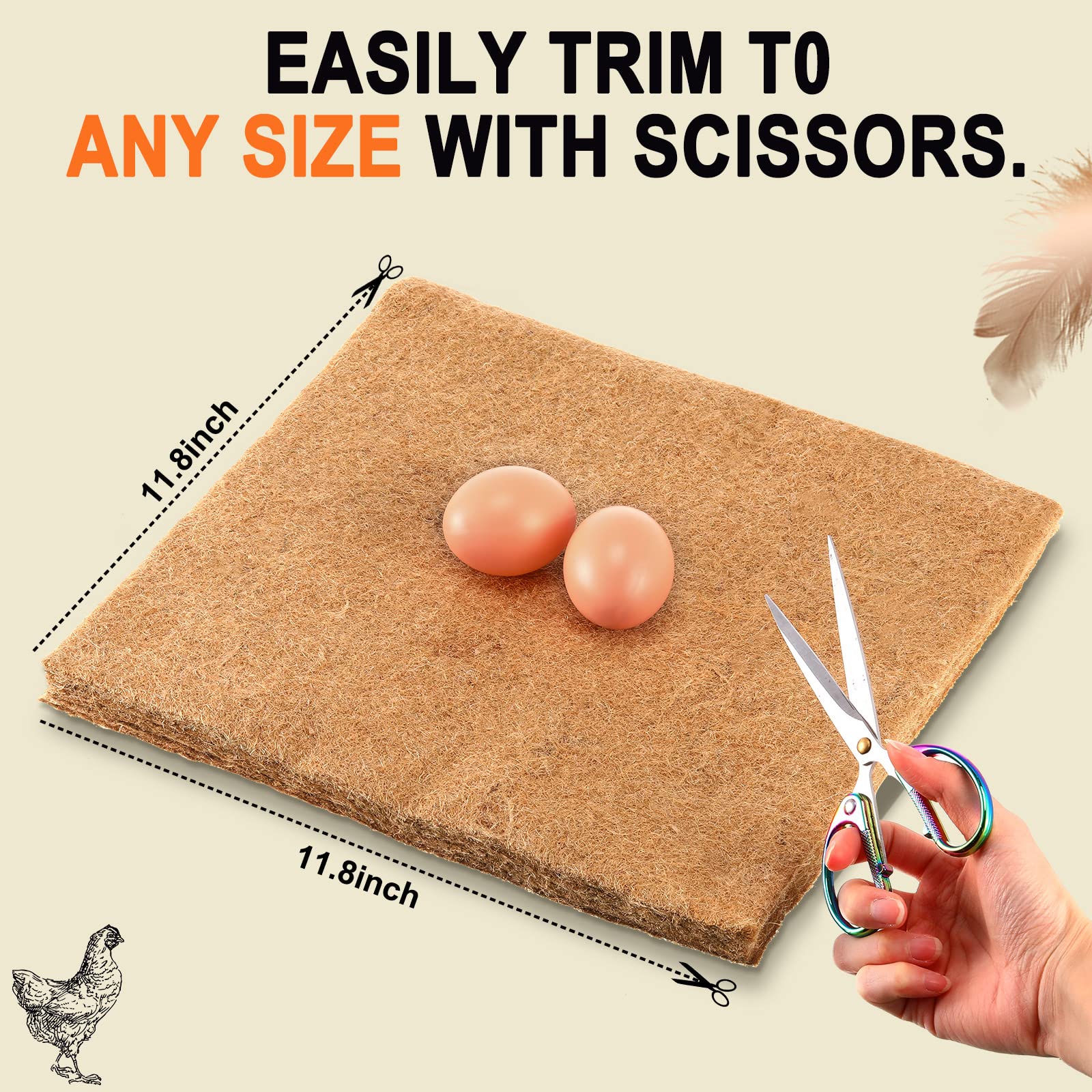 Aoriher nesting pad 11.8 inch size shown to fit most egg-laying boxes.