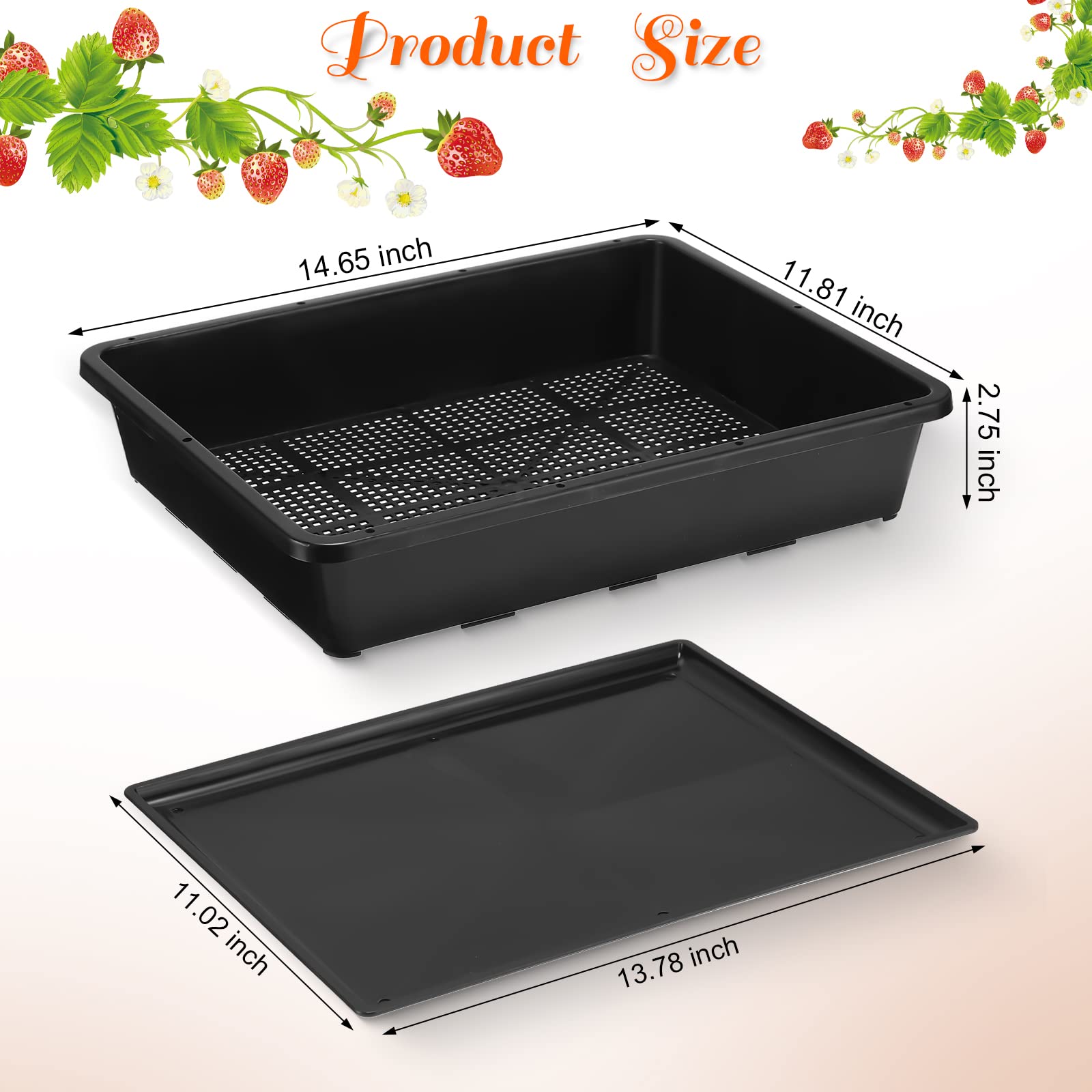 Aoriher no-hole tray 14x12 inch catches runoff for a cleaner setup.