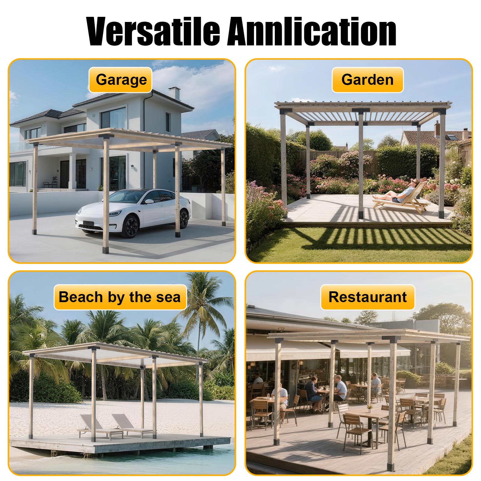 AOSTD easy-install screws simplify DIY pergola assembly.