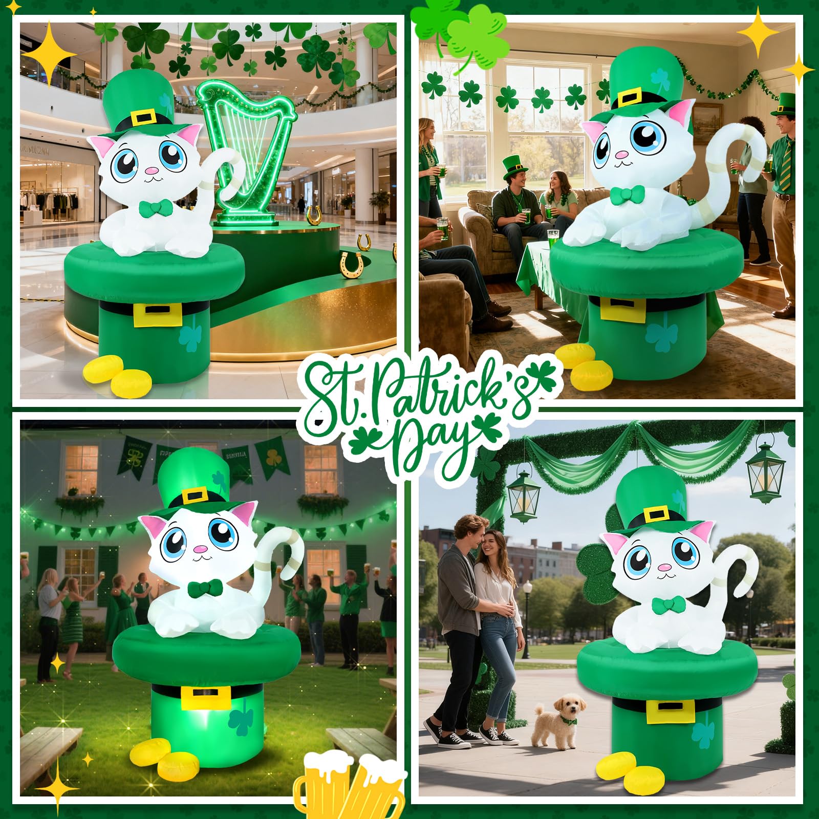 Aotiooy festive St. Patrick’s yard decor for seasonal celebrations.