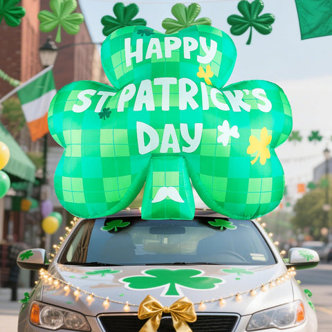 Aotiooy LED-lit shamrock glow enhances nighttime visibility.