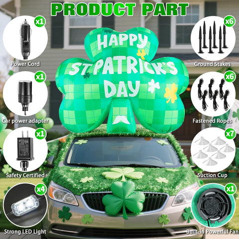 Aotiooy 5.2 ft shamrock inflatable adds spacious holiday charm.