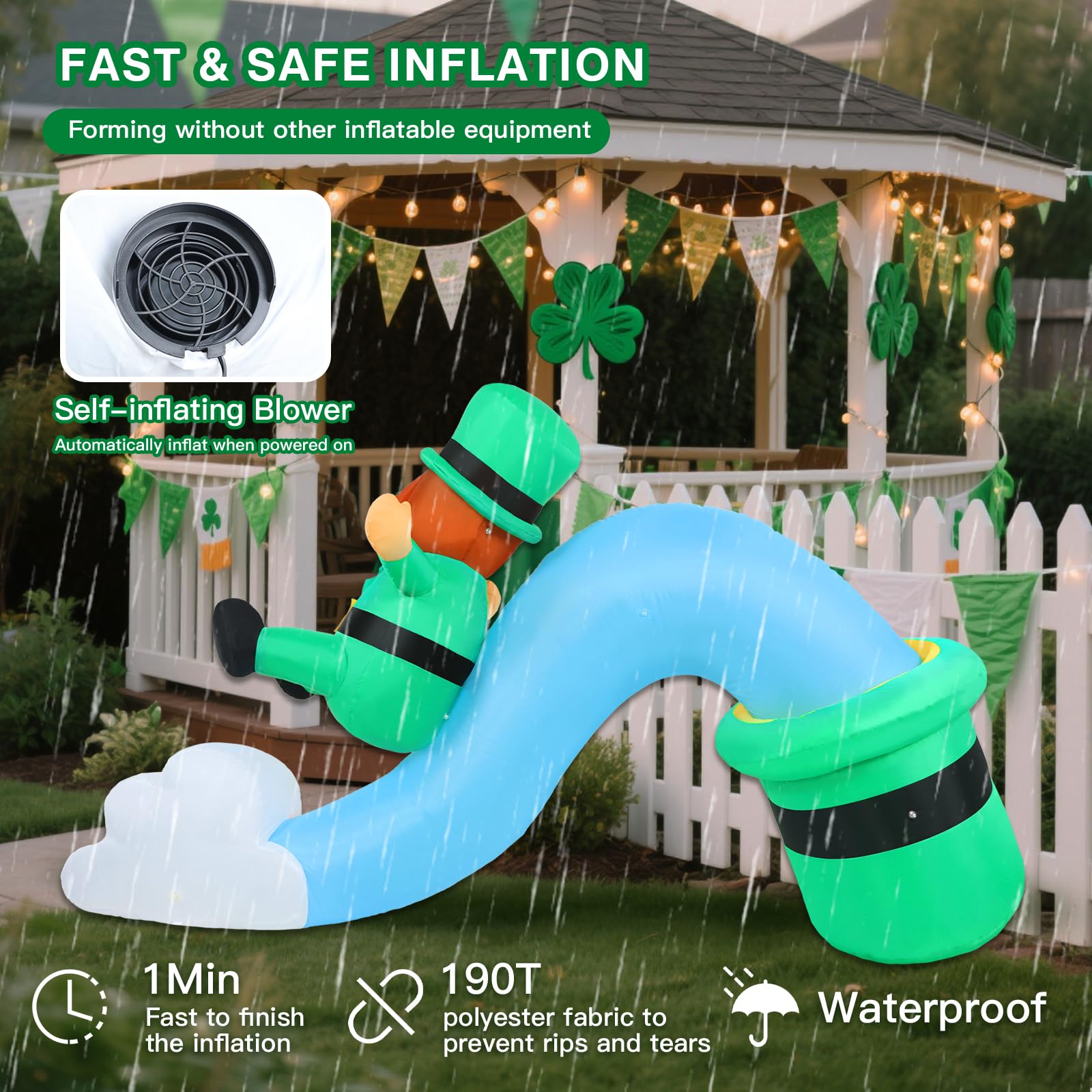 Aotiooy built-in lights brighten the yard for evening gatherings and celebrations.