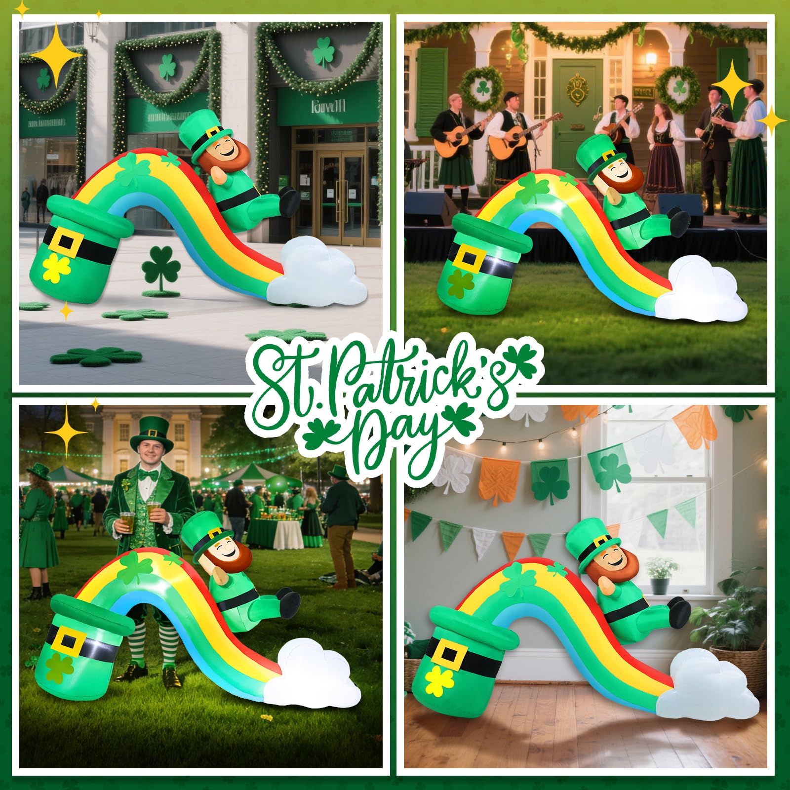 Aotiooy St Patrick’s inflatable creates festive curb appeal for outdoor family moments.