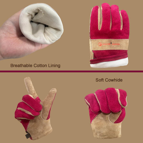 AOUCHI gloves with adjustable wrist strap to block dust.