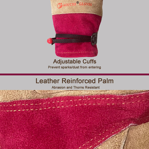 AOUCHI gloves palm grip close-up emphasizes secure tool handling