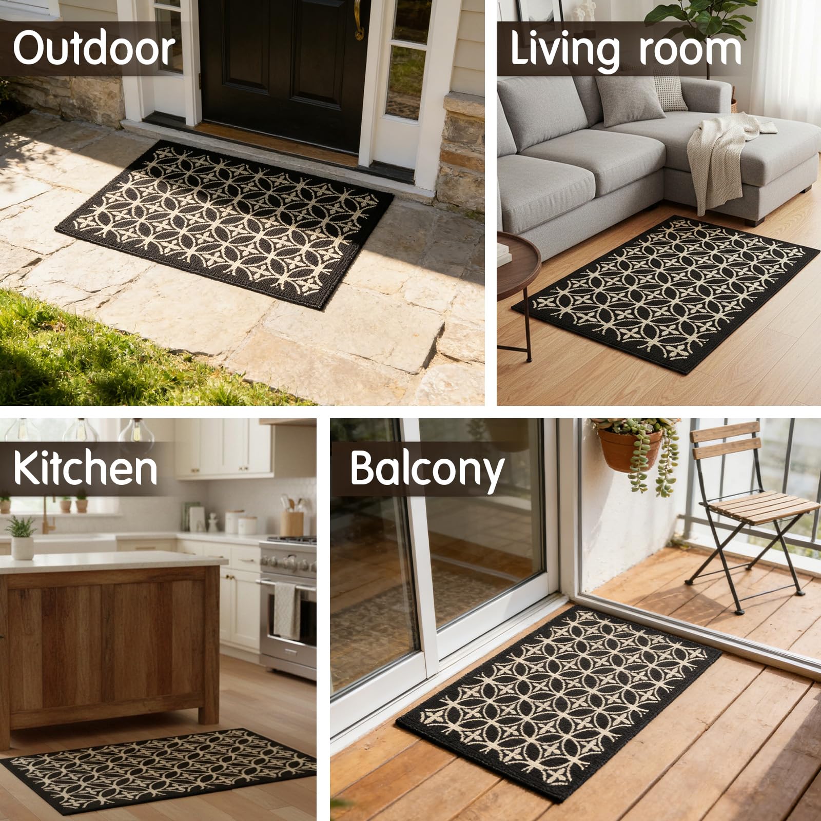 AOUER door mat features a designer geometry lattice for stylish entryways.