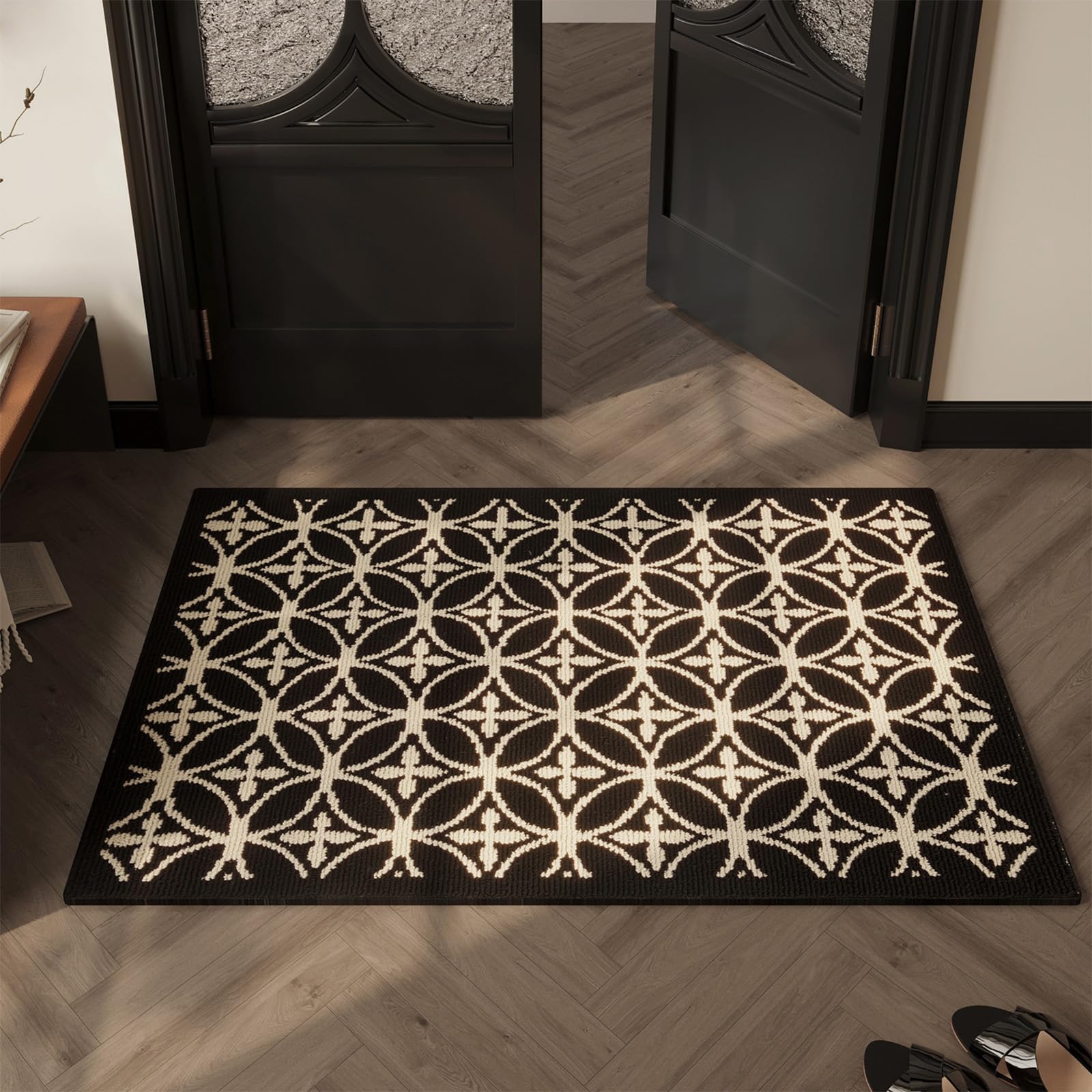 AOUER door mat with premium material for effective dirt scraping in high-traffic entryways.