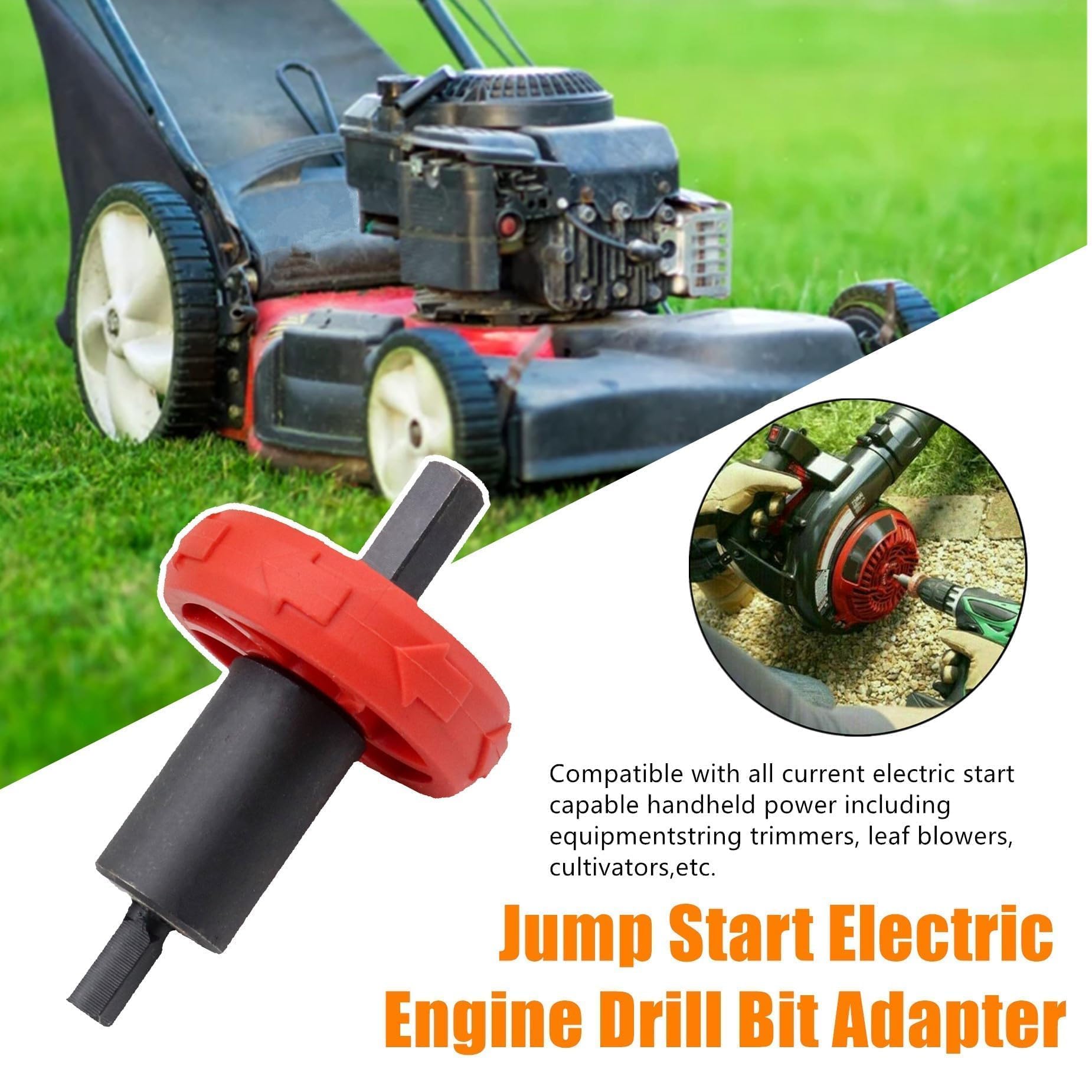 AOUTTUOA adapter shown with Troy-Bilt trimmer for easy startup.