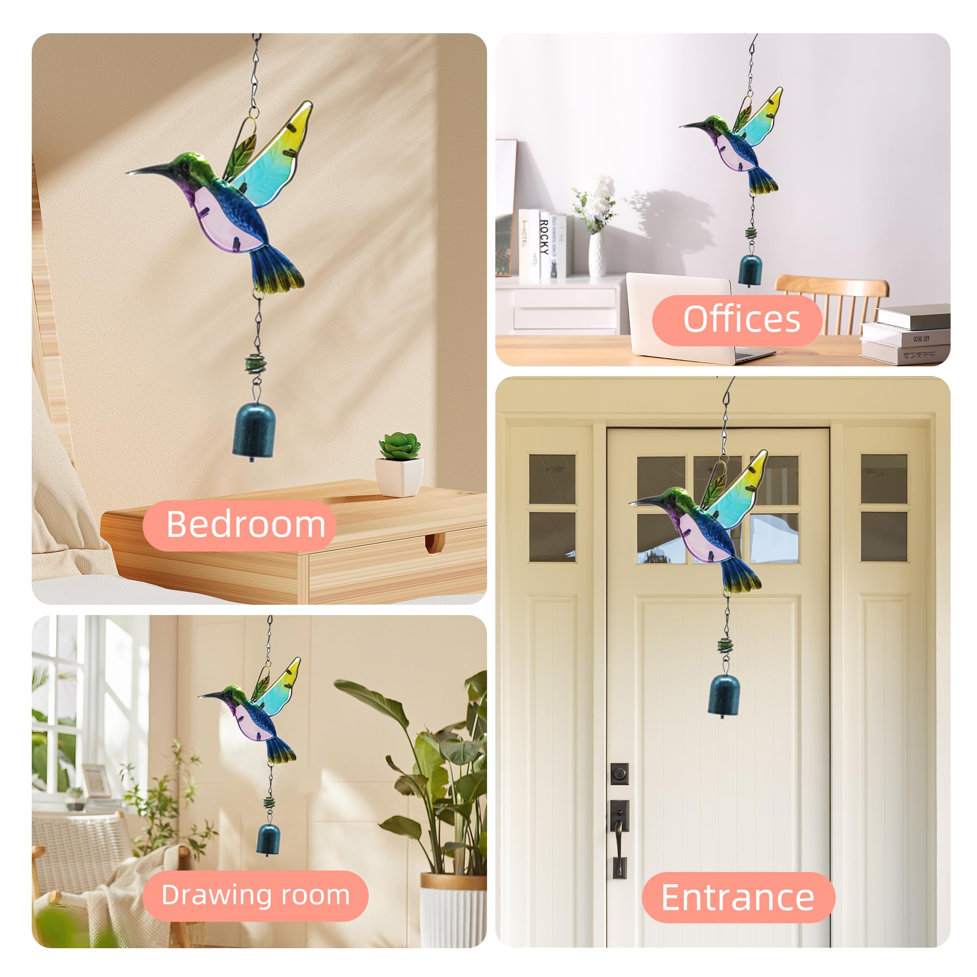 Aovdy wind chimes hummingbird soft tone feature creates relaxing outdoor sounds