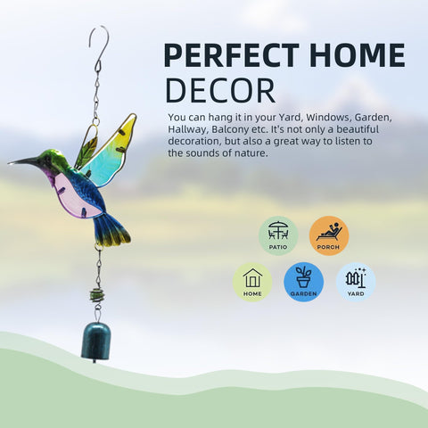Aovdy wind chimes hummingbird detailed painting invites eye-catching craftsmanship and outdoor elegance