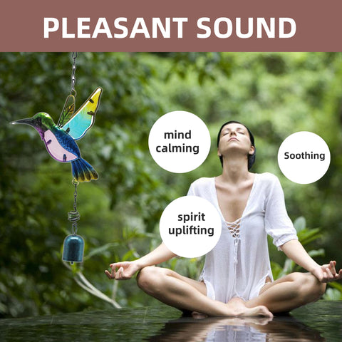 Aovdy wind chimes hummingbird mini garden decoration adds whimsy and gentle tones