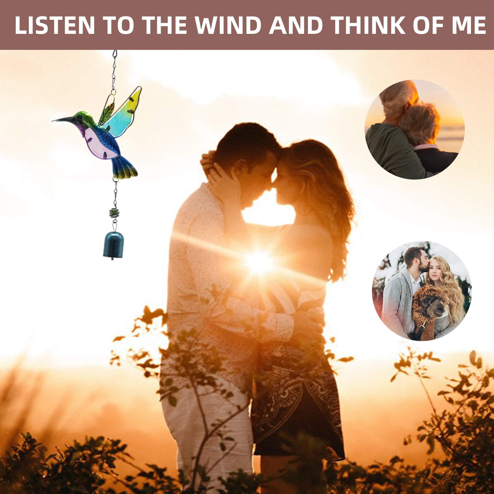 Aovdy wind chimes hummingbird valentines day gift idea with a sentimental garden tone